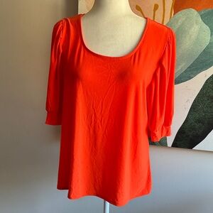 CeCe Half-Sleeve Orange Blouse